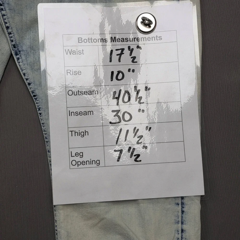 Buffalo Jeans Men's Ash-x Basic Skinny Stretch Acid Wash Blue 33x30